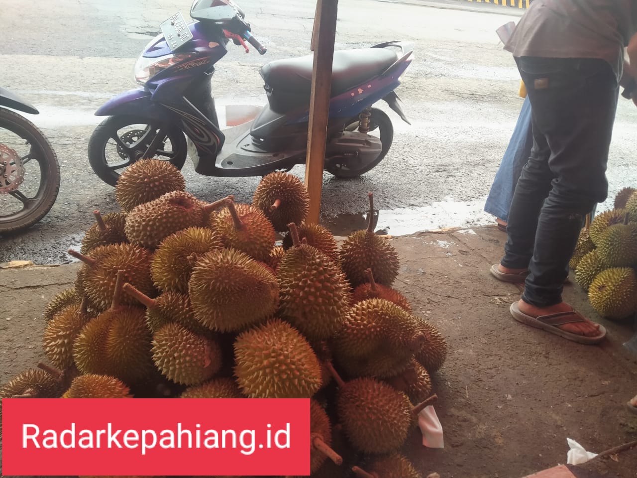 Pedagang Durian di Taman Santoso Untung Banyak