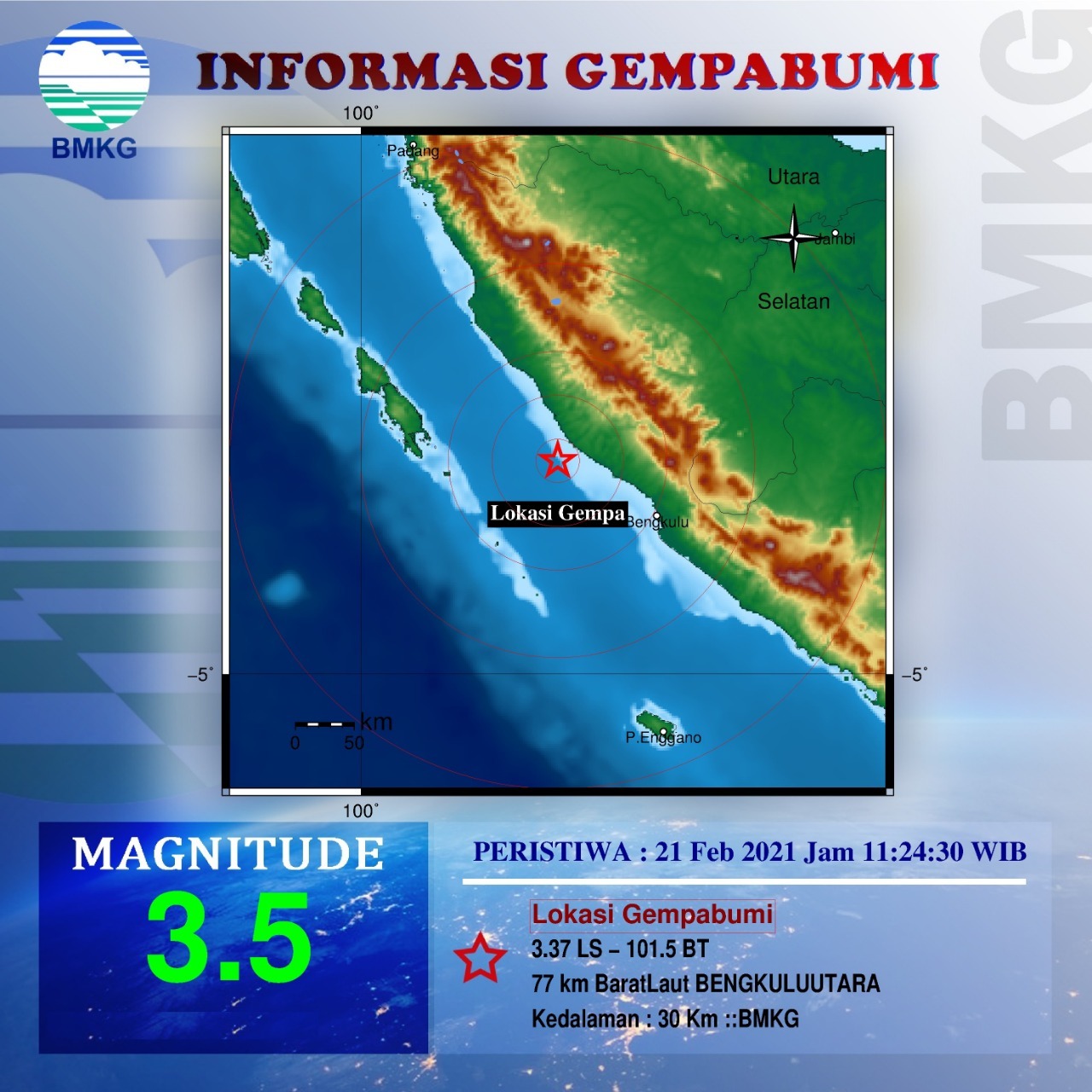 Februari Ini Sudah 97 Kali Gempa Bumi