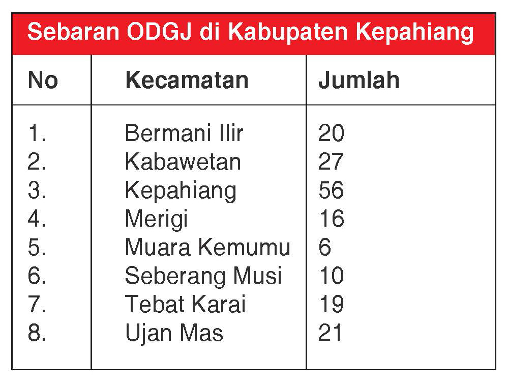 Ada 174 ODGJ di Kepahiang